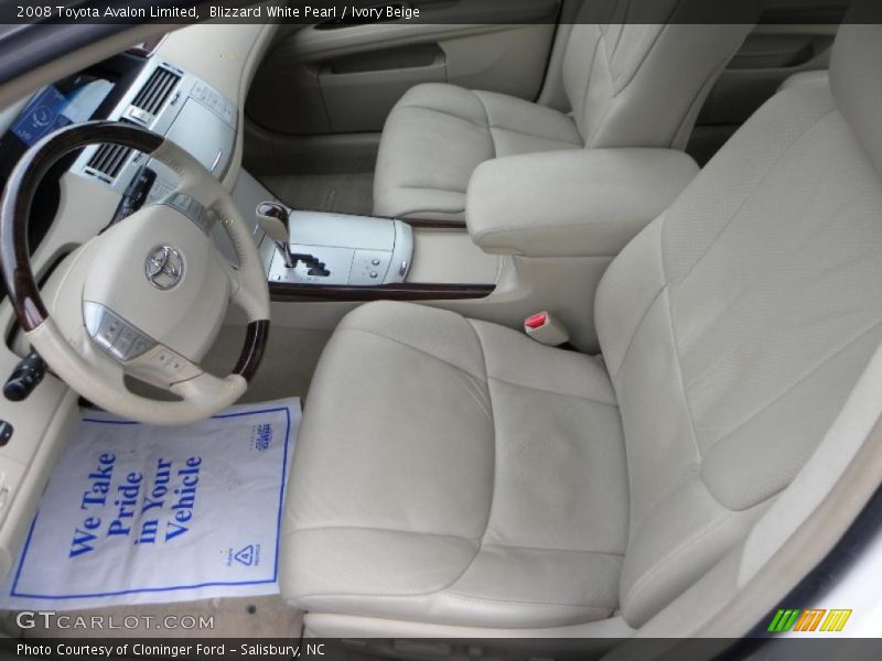 Blizzard White Pearl / Ivory Beige 2008 Toyota Avalon Limited