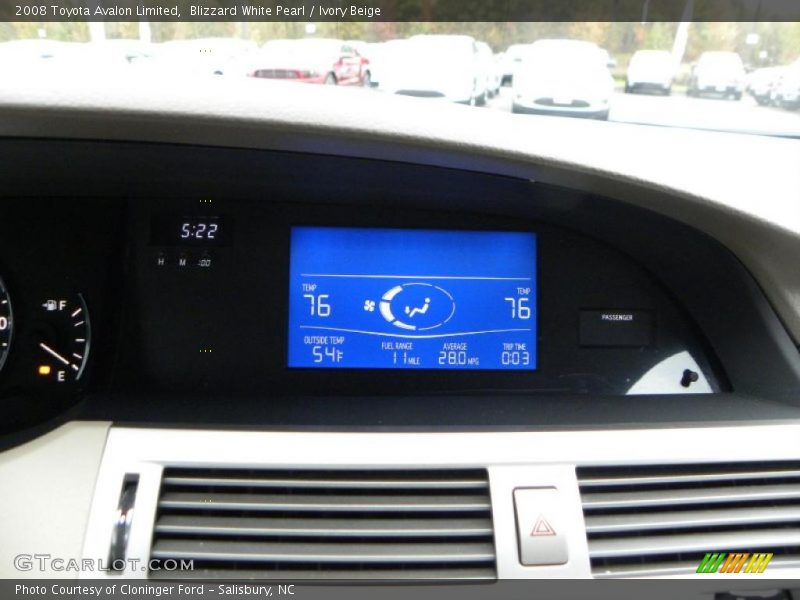 Blizzard White Pearl / Ivory Beige 2008 Toyota Avalon Limited