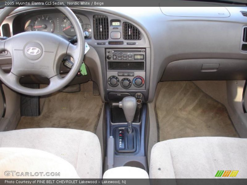 Nordic White / Beige 2005 Hyundai Elantra GLS Sedan