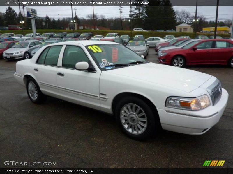 Vibrant White / Medium Light Stone 2010 Mercury Grand Marquis LS Ultimate Edition