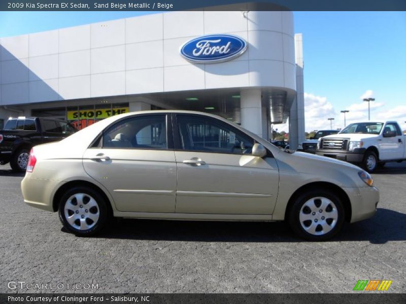 Sand Beige Metallic / Beige 2009 Kia Spectra EX Sedan