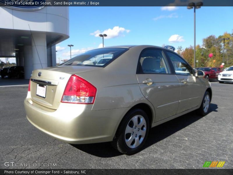 Sand Beige Metallic / Beige 2009 Kia Spectra EX Sedan