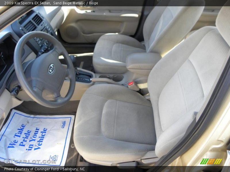 Sand Beige Metallic / Beige 2009 Kia Spectra EX Sedan