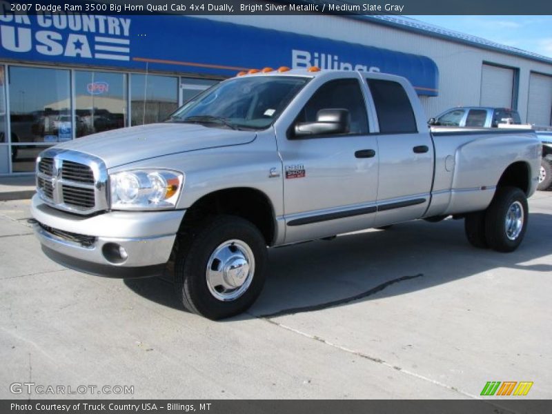 Bright Silver Metallic / Medium Slate Gray 2007 Dodge Ram 3500 Big Horn Quad Cab 4x4 Dually