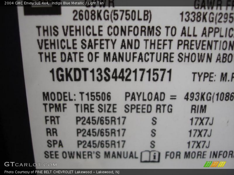 Indigo Blue Metallic / Light Tan 2004 GMC Envoy SLE 4x4