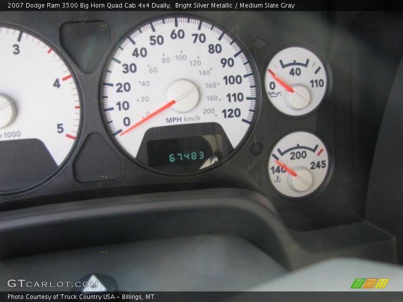 Bright Silver Metallic / Medium Slate Gray 2007 Dodge Ram 3500 Big Horn Quad Cab 4x4 Dually