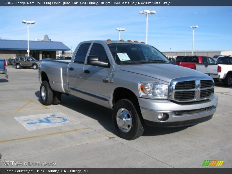 Bright Silver Metallic / Medium Slate Gray 2007 Dodge Ram 3500 Big Horn Quad Cab 4x4 Dually