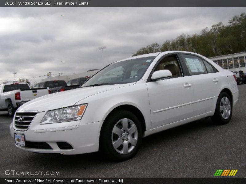 Pearl White / Camel 2010 Hyundai Sonata GLS