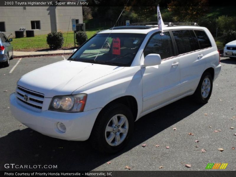 Super White / Ivory 2003 Toyota Highlander V6