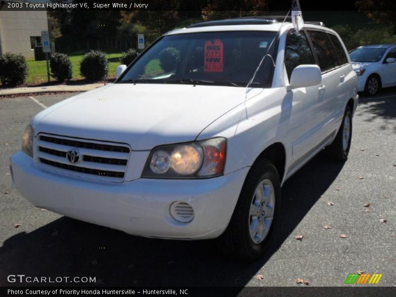 Super White / Ivory 2003 Toyota Highlander V6