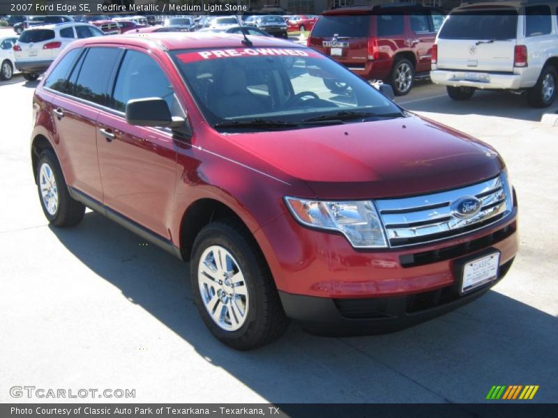 Redfire Metallic / Medium Light Stone 2007 Ford Edge SE