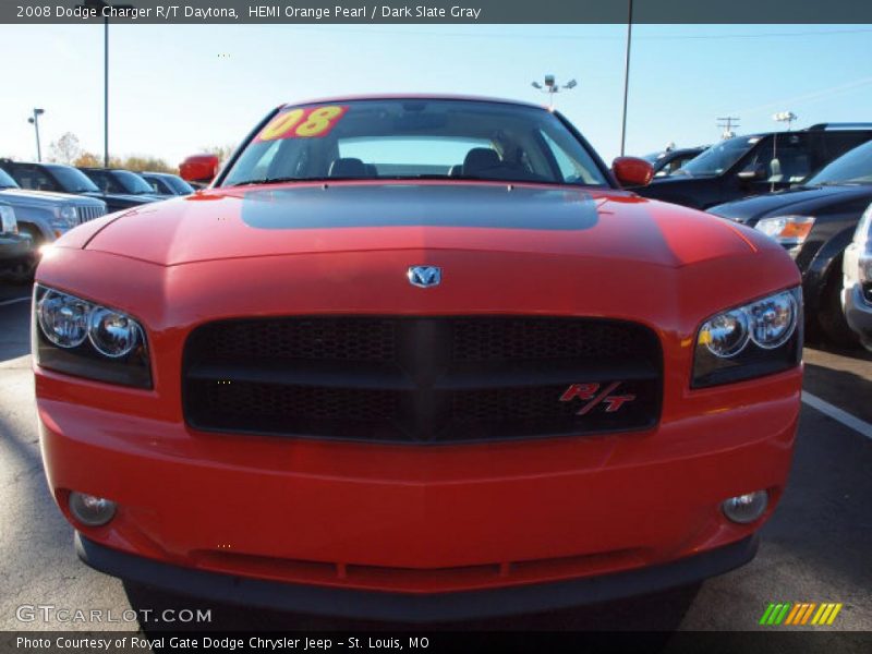 HEMI Orange Pearl / Dark Slate Gray 2008 Dodge Charger R/T Daytona