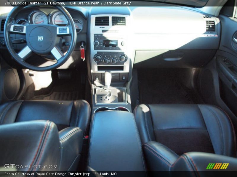 HEMI Orange Pearl / Dark Slate Gray 2008 Dodge Charger R/T Daytona