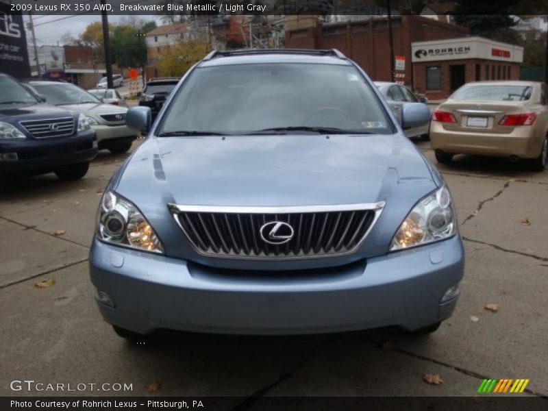 Breakwater Blue Metallic / Light Gray 2009 Lexus RX 350 AWD