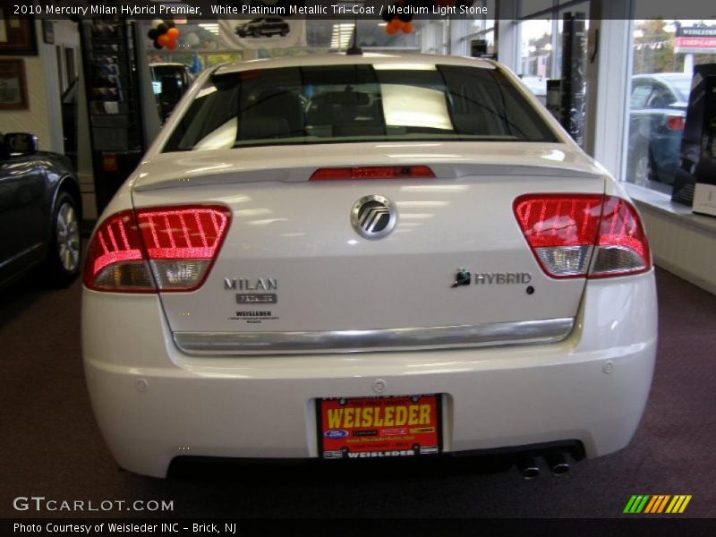 White Platinum Metallic Tri-Coat / Medium Light Stone 2010 Mercury Milan Hybrid Premier