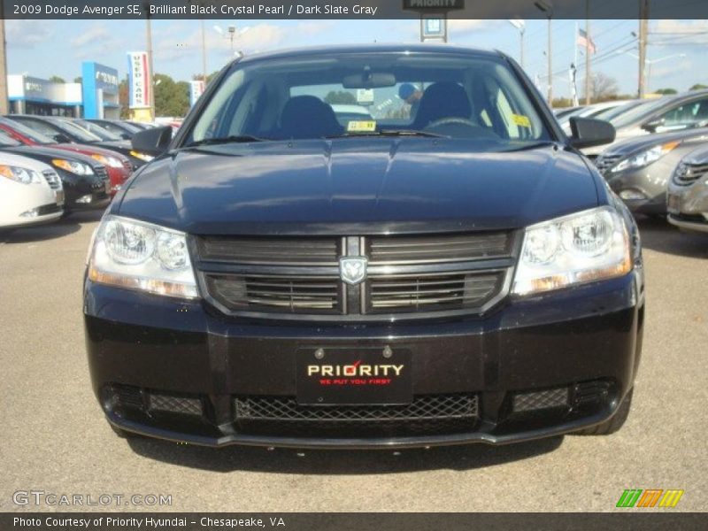 Brilliant Black Crystal Pearl / Dark Slate Gray 2009 Dodge Avenger SE