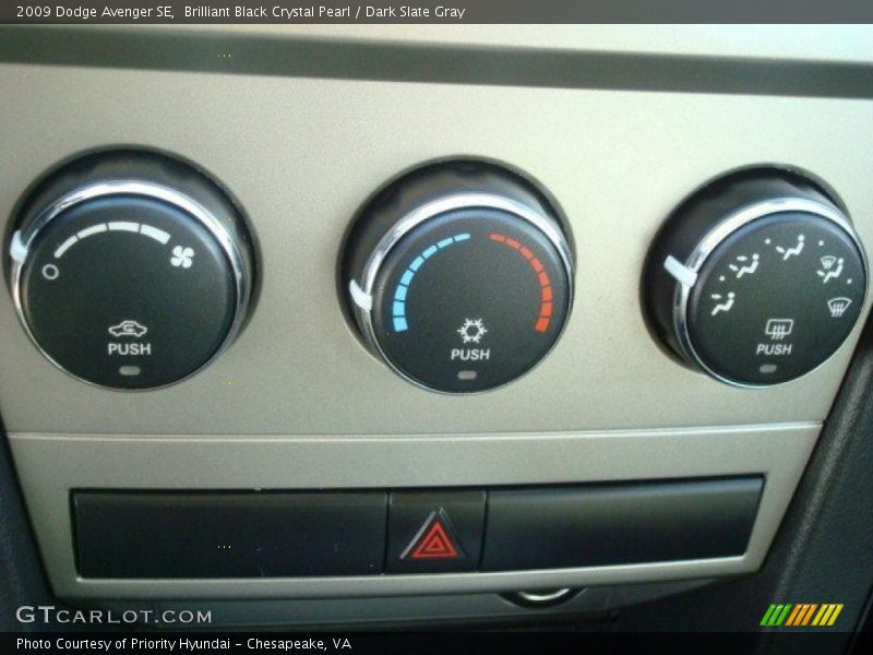 Brilliant Black Crystal Pearl / Dark Slate Gray 2009 Dodge Avenger SE