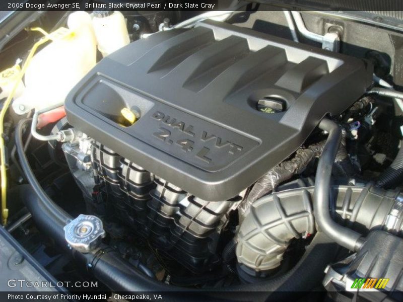 Brilliant Black Crystal Pearl / Dark Slate Gray 2009 Dodge Avenger SE