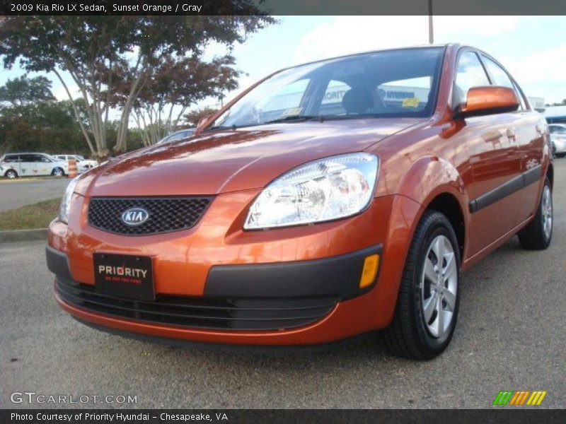 Sunset Orange / Gray 2009 Kia Rio LX Sedan