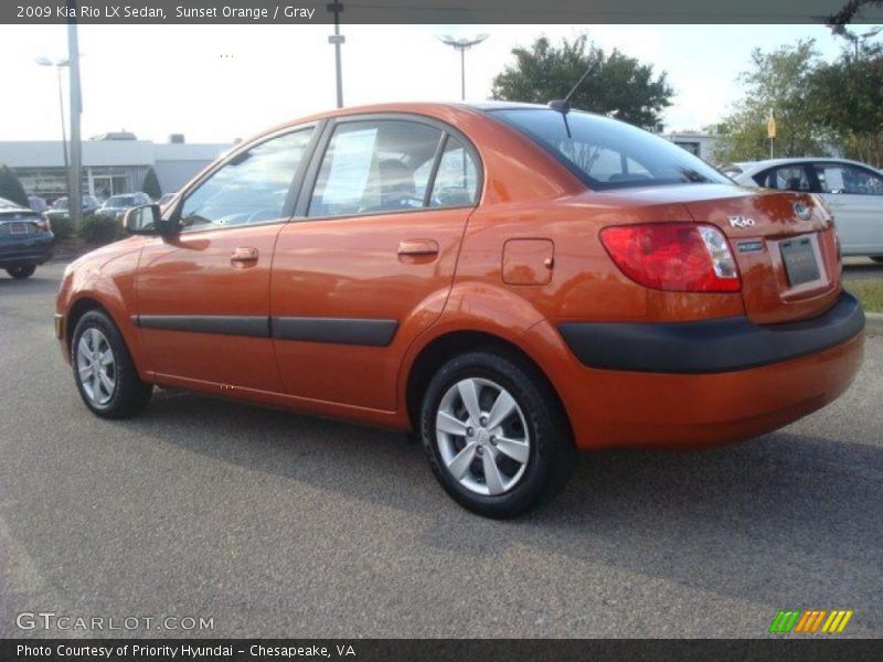 Sunset Orange / Gray 2009 Kia Rio LX Sedan