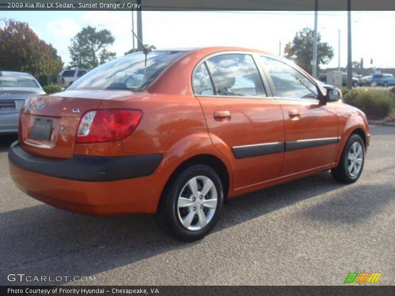 Sunset Orange / Gray 2009 Kia Rio LX Sedan