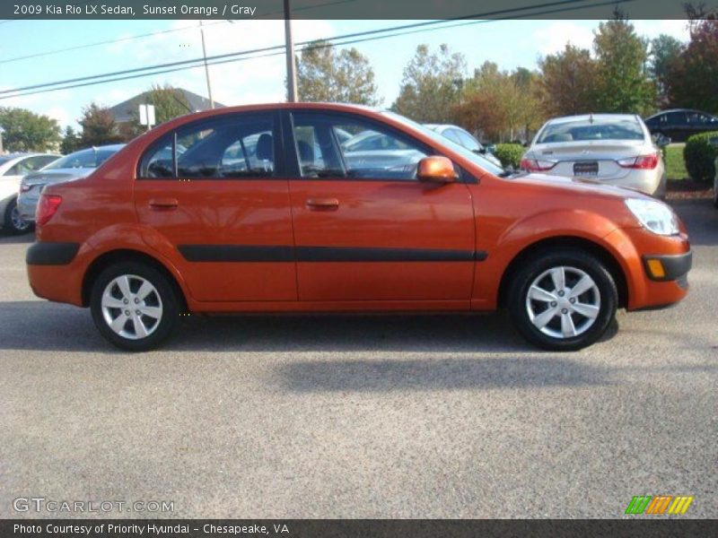 Sunset Orange / Gray 2009 Kia Rio LX Sedan