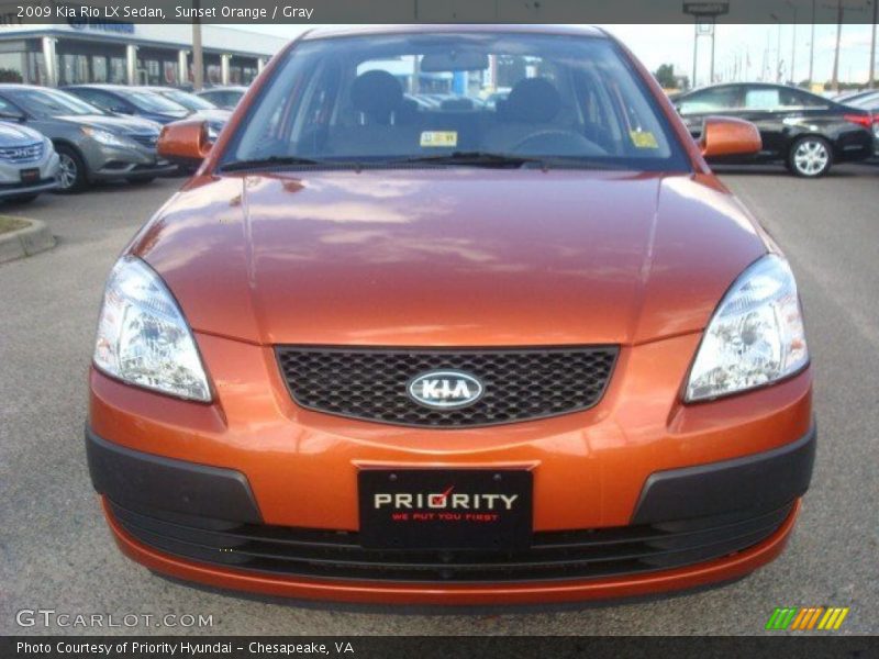 Sunset Orange / Gray 2009 Kia Rio LX Sedan