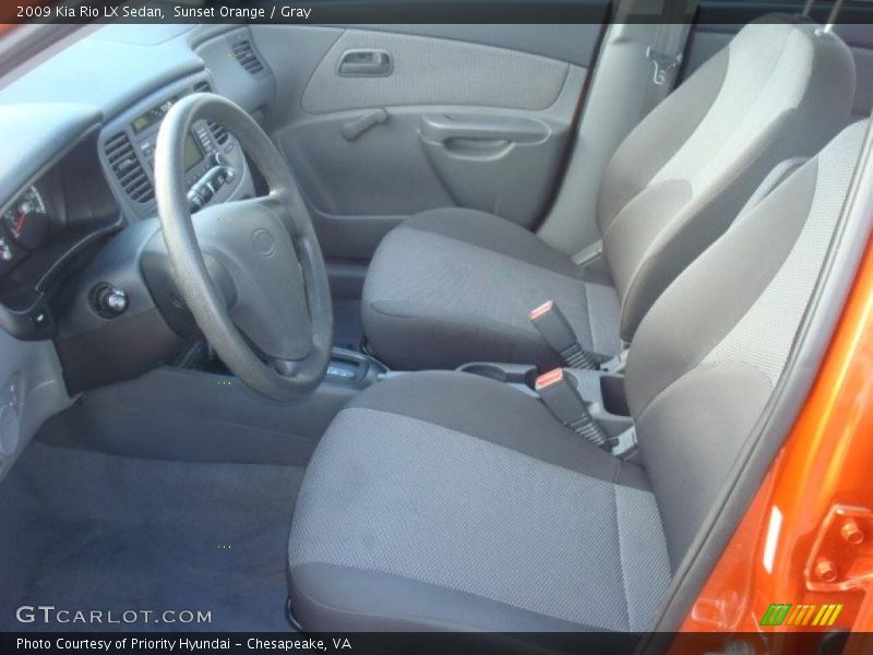 Sunset Orange / Gray 2009 Kia Rio LX Sedan