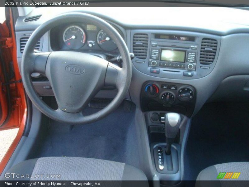 Sunset Orange / Gray 2009 Kia Rio LX Sedan