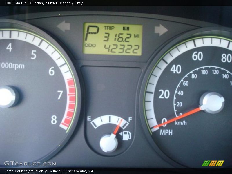 Sunset Orange / Gray 2009 Kia Rio LX Sedan