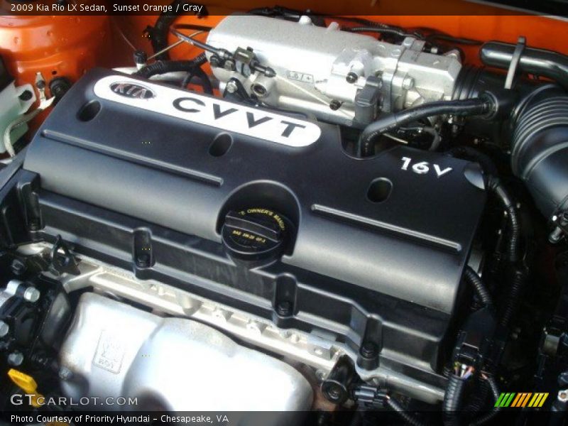  2009 Rio LX Sedan Engine - 1.6 Liter DOHC 16-Valve CVVT 4 Cylinder