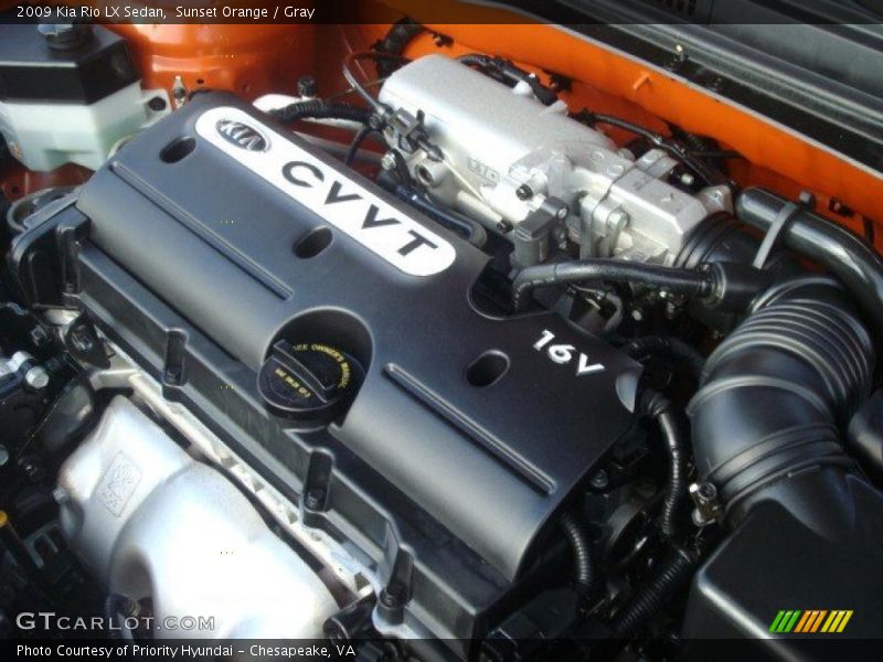  2009 Rio LX Sedan Engine - 1.6 Liter DOHC 16-Valve CVVT 4 Cylinder