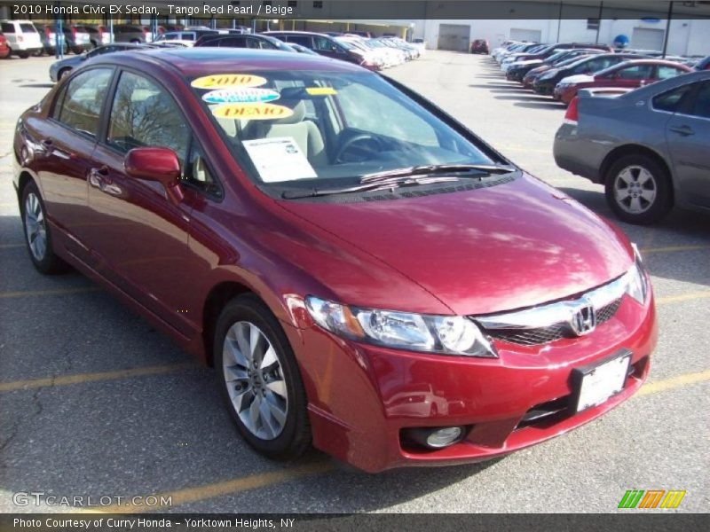 Tango Red Pearl / Beige 2010 Honda Civic EX Sedan