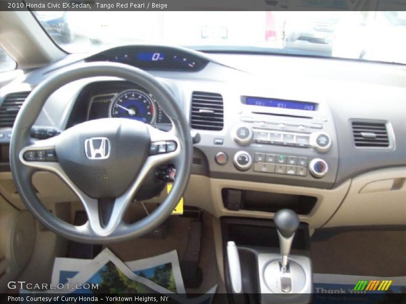 Tango Red Pearl / Beige 2010 Honda Civic EX Sedan
