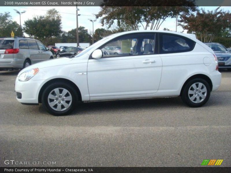 Nordic White / Gray 2008 Hyundai Accent GS Coupe