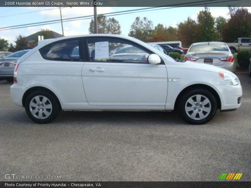 Nordic White / Gray 2008 Hyundai Accent GS Coupe