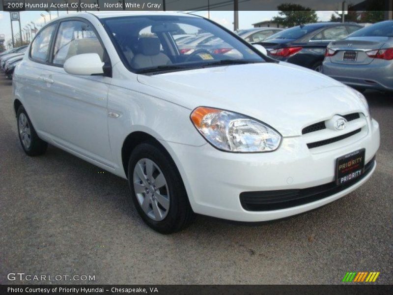 Nordic White / Gray 2008 Hyundai Accent GS Coupe