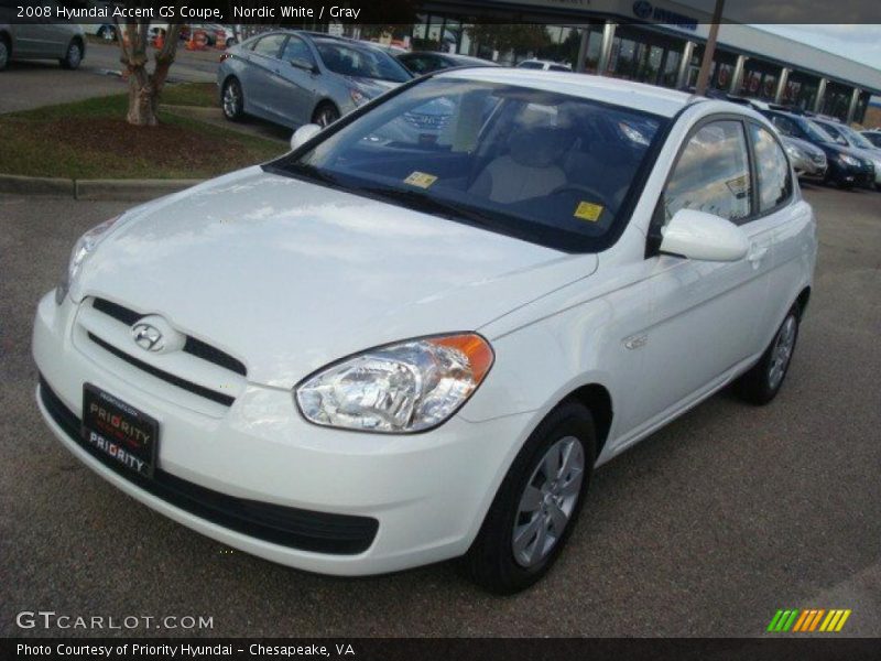 Nordic White / Gray 2008 Hyundai Accent GS Coupe