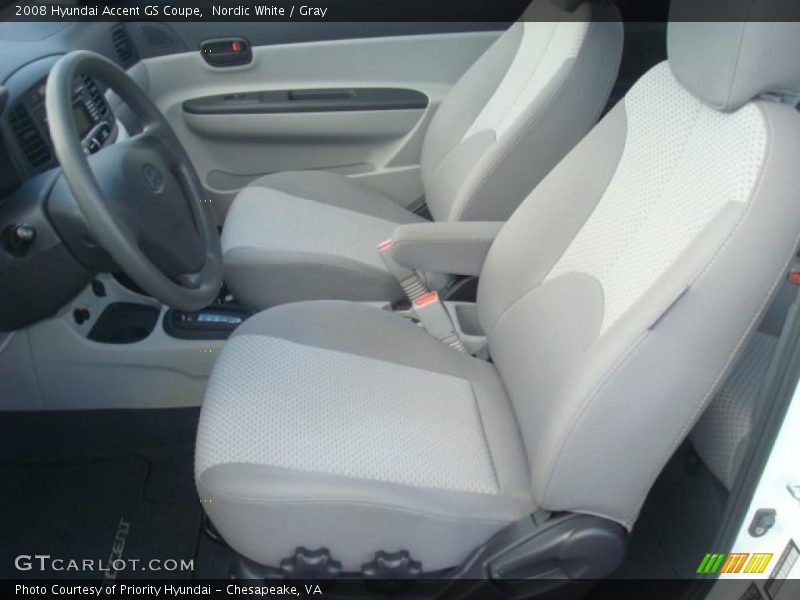 Nordic White / Gray 2008 Hyundai Accent GS Coupe