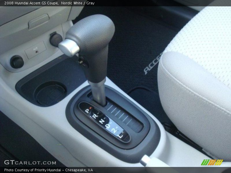 Nordic White / Gray 2008 Hyundai Accent GS Coupe