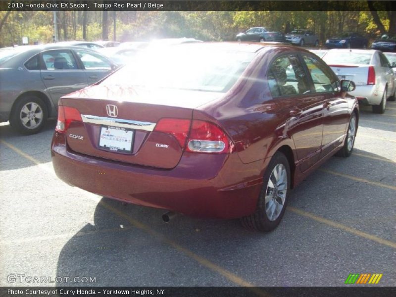 Tango Red Pearl / Beige 2010 Honda Civic EX Sedan