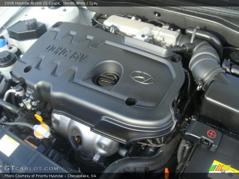 Nordic White / Gray 2008 Hyundai Accent GS Coupe