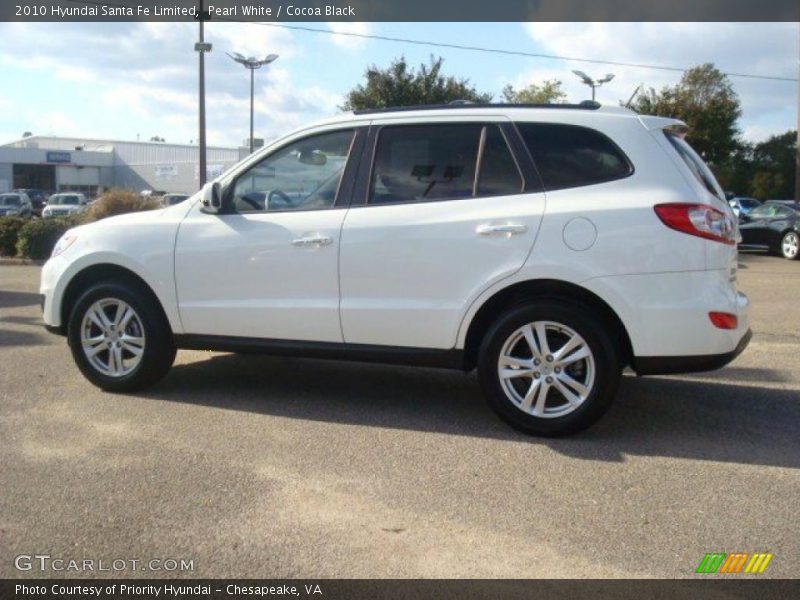 Pearl White / Cocoa Black 2010 Hyundai Santa Fe Limited