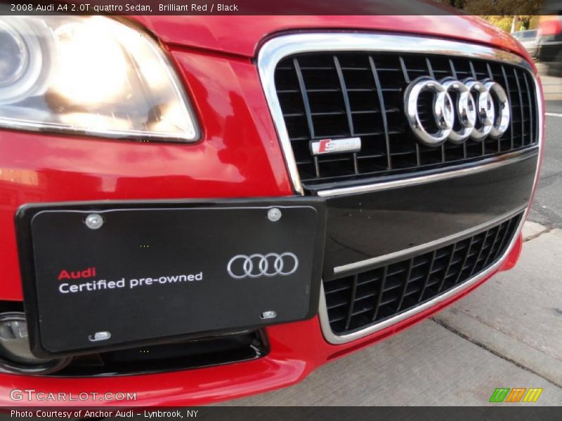 Brilliant Red / Black 2008 Audi A4 2.0T quattro Sedan