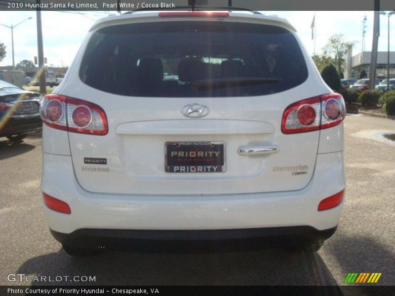 Pearl White / Cocoa Black 2010 Hyundai Santa Fe Limited