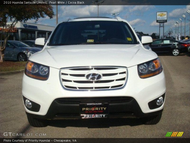Pearl White / Cocoa Black 2010 Hyundai Santa Fe Limited
