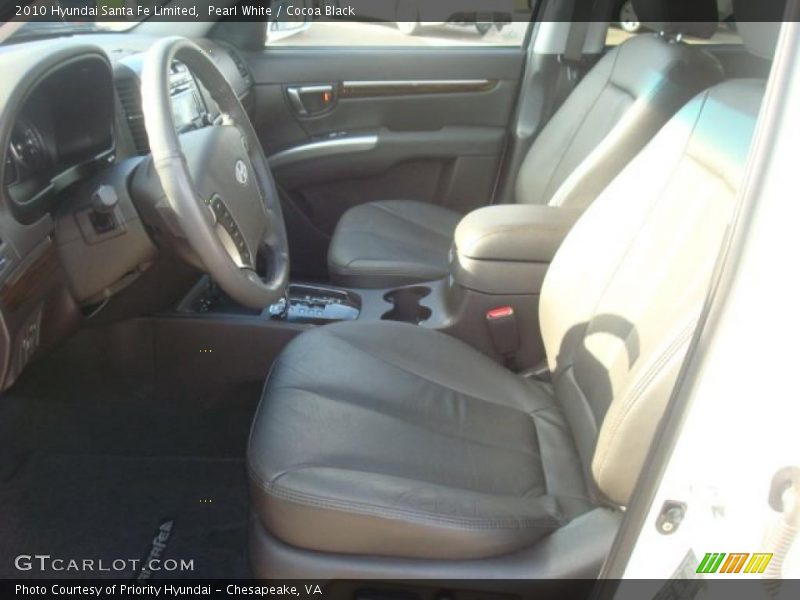 Pearl White / Cocoa Black 2010 Hyundai Santa Fe Limited