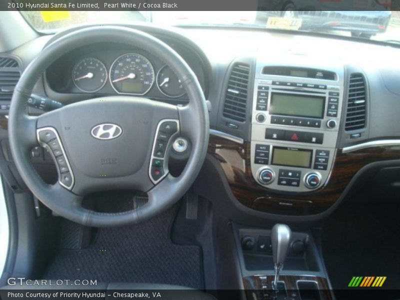 Pearl White / Cocoa Black 2010 Hyundai Santa Fe Limited