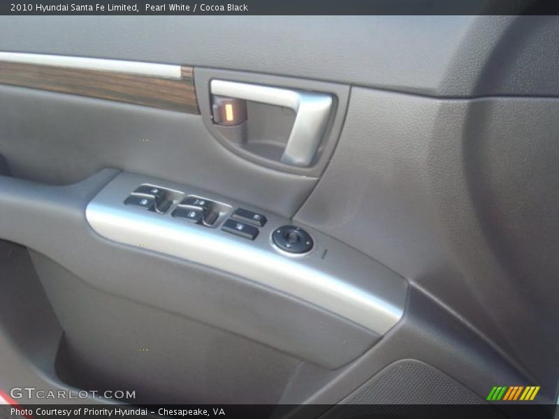 Pearl White / Cocoa Black 2010 Hyundai Santa Fe Limited