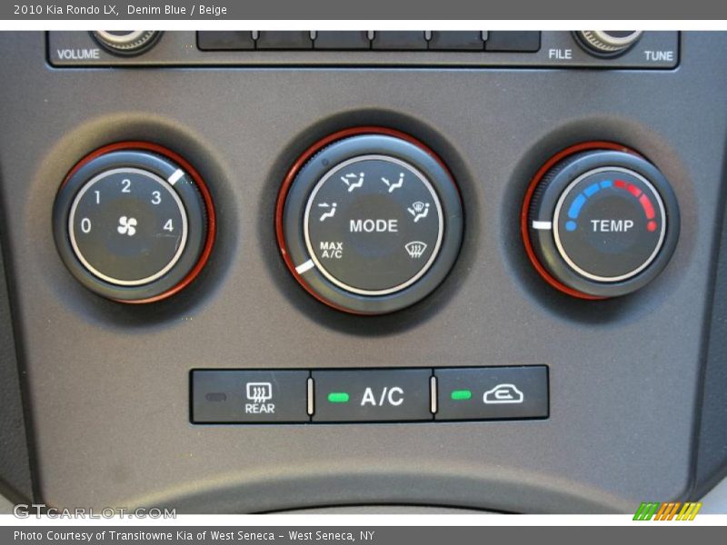 Controls of 2010 Rondo LX